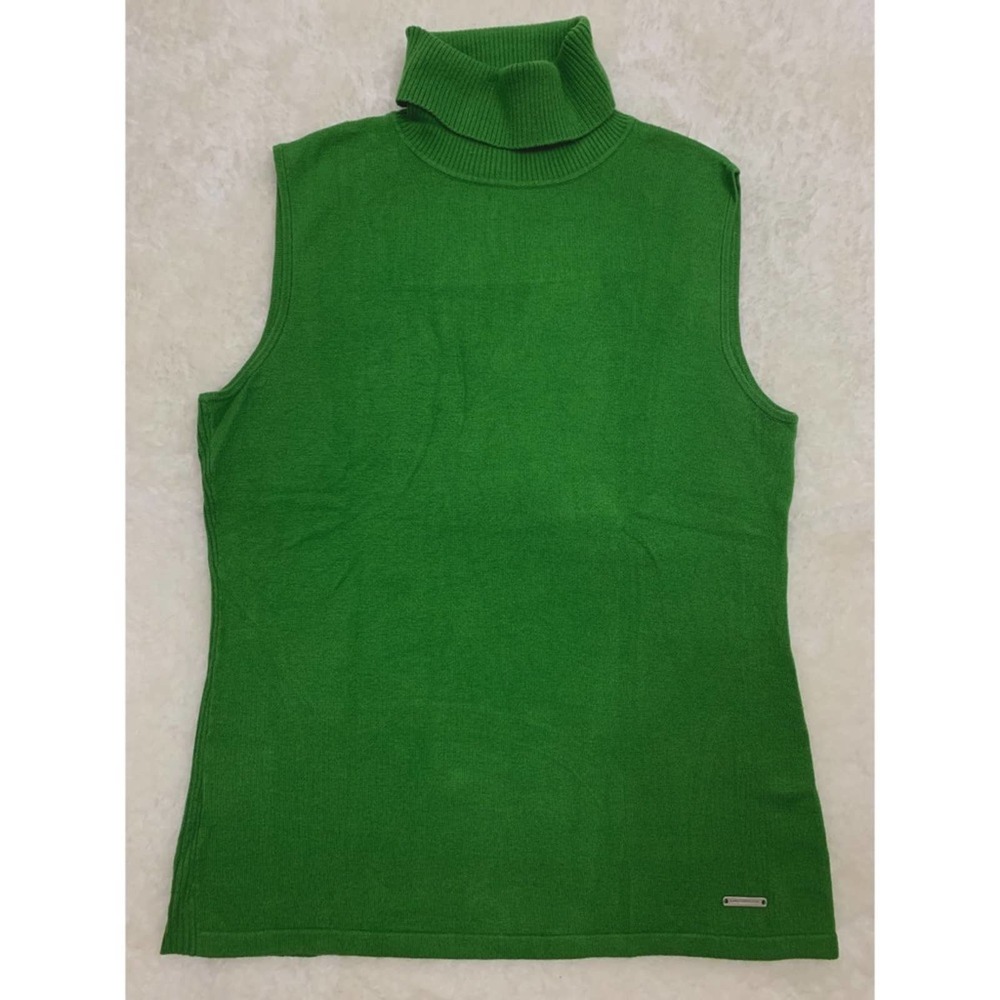 Simons Sleeveless Turtleneck Sweater Rayon Cotton Blend Sweater Large